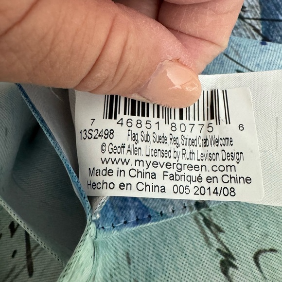 EVERGREEN ENTERPRISES STRIPED CRAB WELCOME FLAG 29” x 43” - Picture 6 of 7